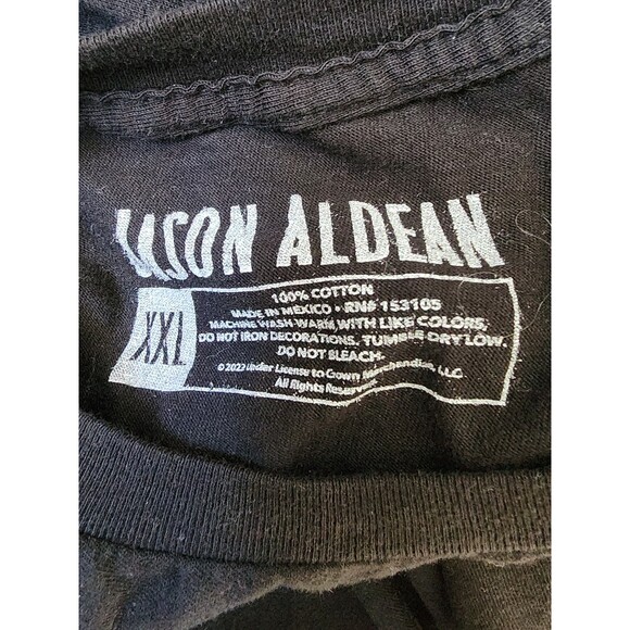 Jason Aldean Cowboy Tour Band Tee Size 2X Black 2 Sides - Picture 6 of 6